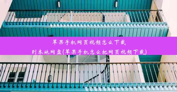 苹果手机网页视频怎么下载到本地网盘(苹果手机怎么把网页视频下载)