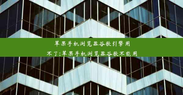 苹果手机浏览器谷歌引擎用不了;苹果手机浏览器谷歌不能用