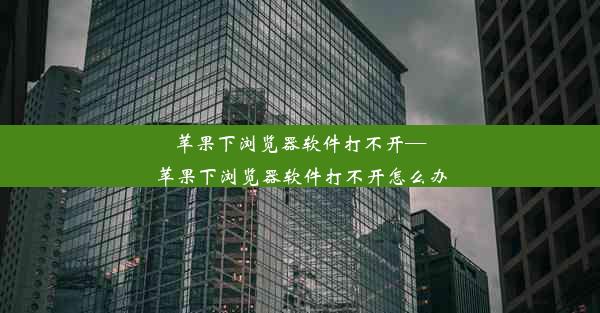 苹果下浏览器软件打不开—苹果下浏览器软件打不开怎么办