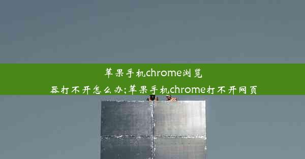 苹果手机chrome浏览器打不开怎么办;苹果手机chrome打不开网页