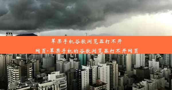 苹果手机谷歌浏览器打不开网页-苹果手机的谷歌浏览器打不开网页