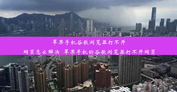 苹果手机谷歌浏览器打不开网页怎么解决_苹果手机的谷歌浏览器打不开网页