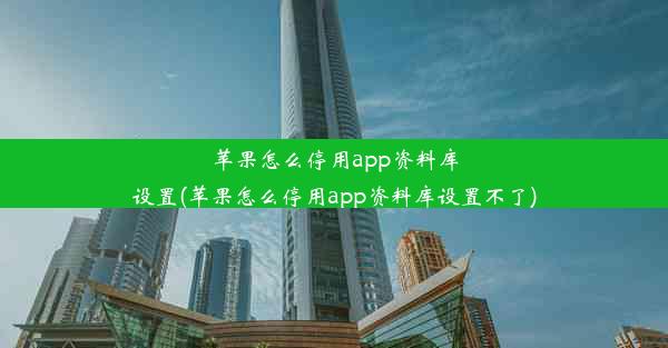 苹果怎么停用app资料库设置(苹果怎么停用app资料库设置不了)