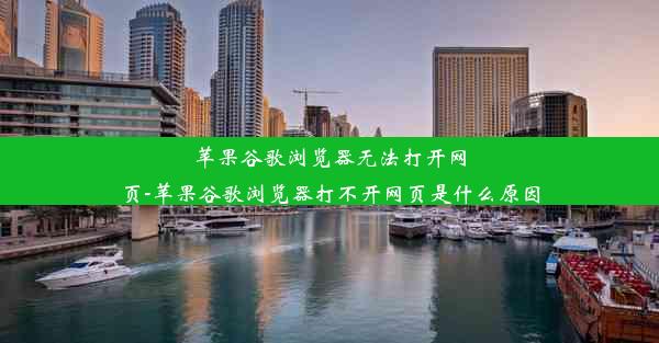 苹果谷歌浏览器无法打开网页-苹果谷歌浏览器打不开网页是什么原因