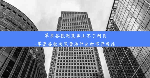 苹果谷歌浏览器上不了网页-苹果谷歌浏览器为什么打不开网站