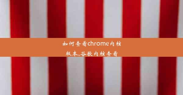 如何查看chrome内核版本,谷歌内核查看