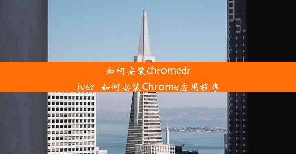 如何安装chromedriver_如何安装Chrome应用程序