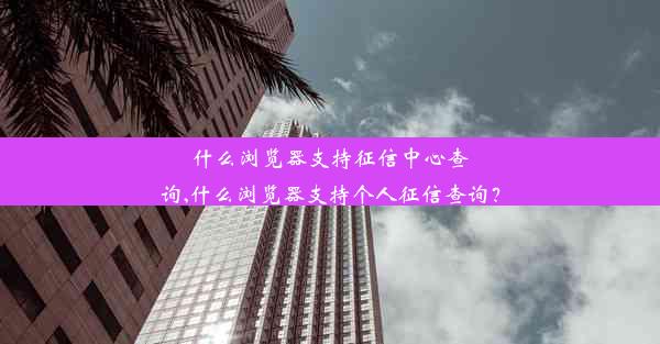 什么浏览器支持征信中心查询,什么浏览器支持个人征信查询？