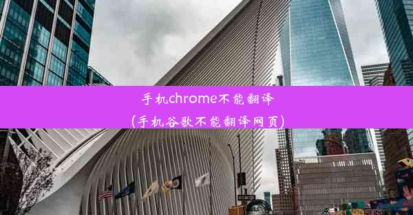 手机chrome不能翻译(手机谷歌不能翻译网页)