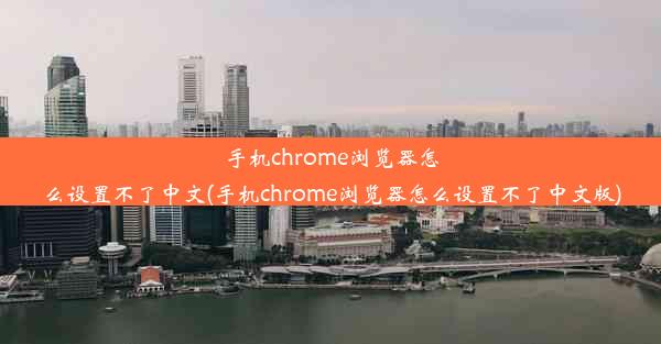 手机chrome浏览器怎么设置不了中文(手机chrome浏览器怎么设置不了中文版)