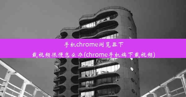 手机chrome浏览器下载视频很慢怎么办(chrome手机端下载视频)