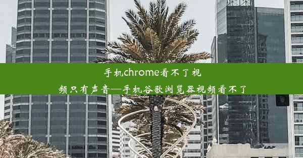 手机chrome看不了视频只有声音—手机谷歌浏览器视频看不了