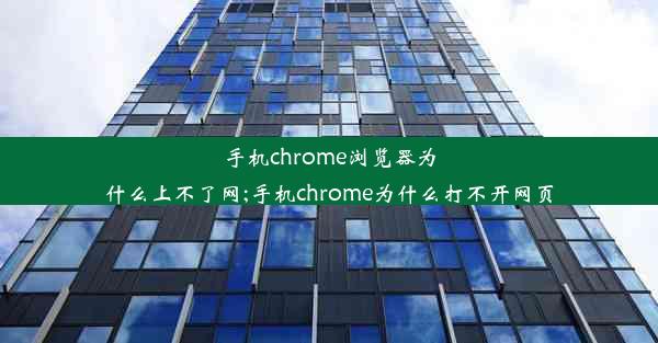 手机chrome浏览器为什么上不了网;手机chrome为什么打不开网页