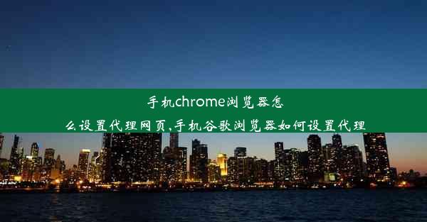 手机chrome浏览器怎么设置代理网页,手机谷歌浏览器如何设置代理