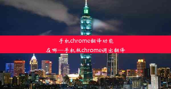 手机chrome翻译功能在哪—手机版chrome调出翻译