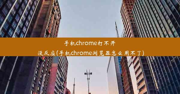 手机chrome打不开 没反应(手机chrome浏览器怎么用不了)