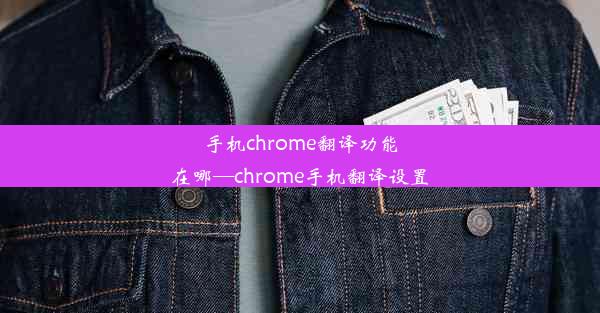 手机chrome翻译功能在哪—chrome手机翻译设置