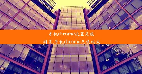 手机chrome设置无痕浏览,手机chrome无痕模式