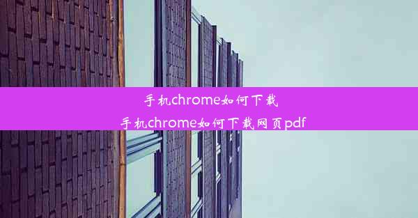 手机chrome如何下载_手机chrome如何下载网页pdf