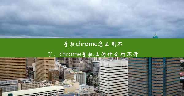 手机chrome怎么用不了、chrome手机上为什么打不开