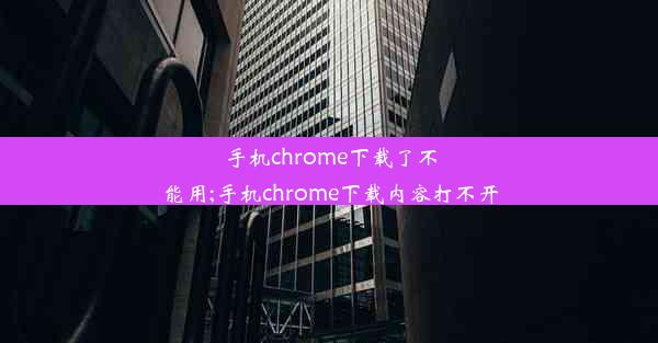 手机chrome下载了不能用;手机chrome下载内容打不开