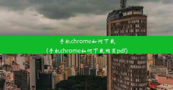 手机chrome如何下载(手机chrome如何下载网页pdf)