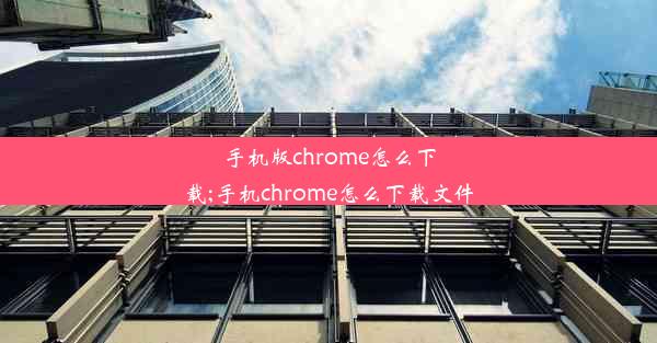 手机版chrome怎么下载;手机chrome怎么下载文件