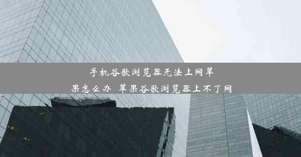 手机谷歌浏览器无法上网苹果怎么办_苹果谷歌浏览器上不了网