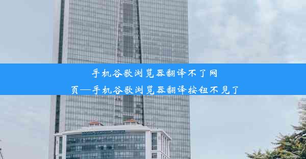 手机谷歌浏览器翻译不了网页—手机谷歌浏览器翻译按钮不见了