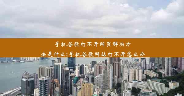 手机谷歌打不开网页解决方法是什么;手机谷歌网站打不开怎么办