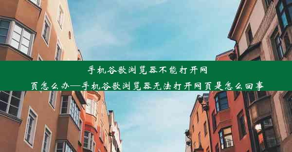 手机谷歌浏览器不能打开网页怎么办—手机谷歌浏览器无法打开网页是怎么回事