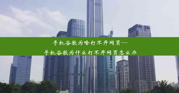 手机谷歌为啥打不开网页—手机谷歌为什么打不开网页怎么办