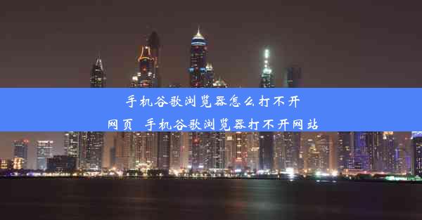 手机谷歌浏览器怎么打不开网页_手机谷歌浏览器打不开网站