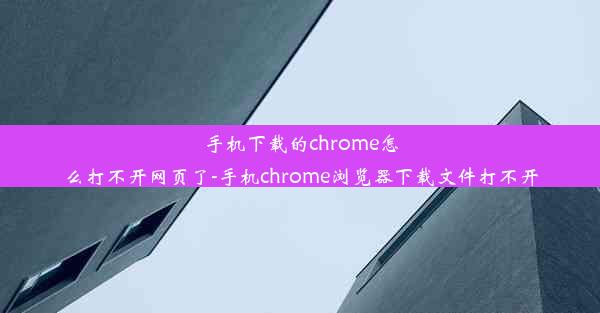 手机下载的chrome怎么打不开网页了-手机chrome浏览器下载文件打不开