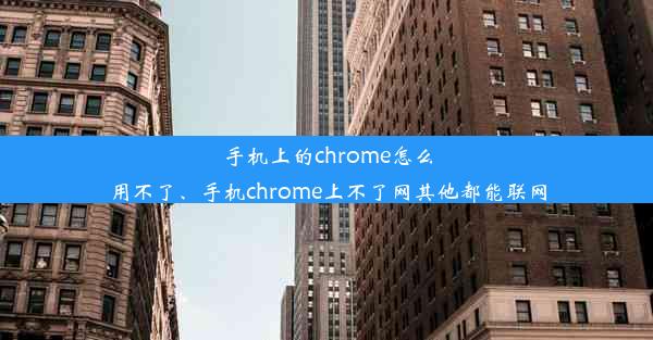 手机上的chrome怎么用不了、手机chrome上不了网其他都能联网