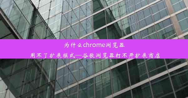 为什么chrome浏览器用不了扩展模式—谷歌浏览器打不开扩展商店