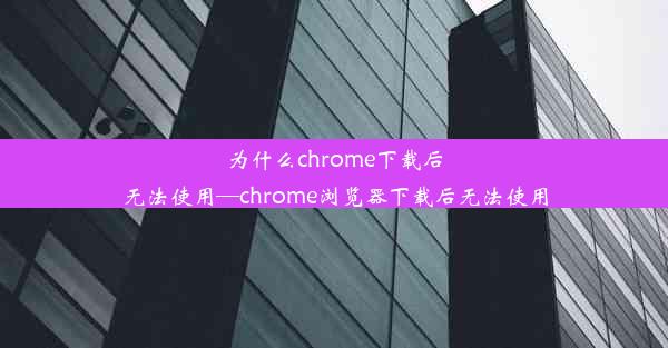 为什么chrome下载后无法使用—chrome浏览器下载后无法使用