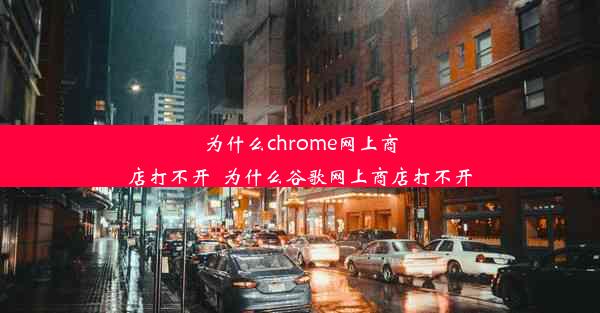 为什么chrome网上商店打不开_为什么谷歌网上商店打不开