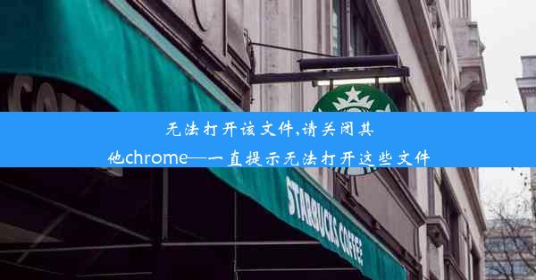 无法打开该文件,请关闭其他chrome—一直提示无法打开这些文件