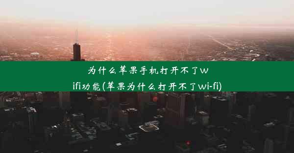 为什么苹果手机打开不了wifi功能(苹果为什么打开不了wi-fi)