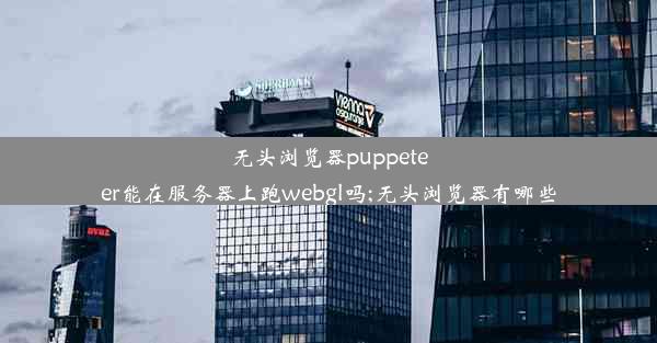 无头浏览器puppeteer能在服务器上跑webgl吗;无头浏览器有哪些