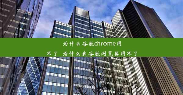 为什么谷歌chrome用不了_为什么我谷歌浏览器用不了