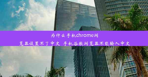 为什么手机chrome浏览器设置不了中文_手机谷歌浏览器不能输入中文