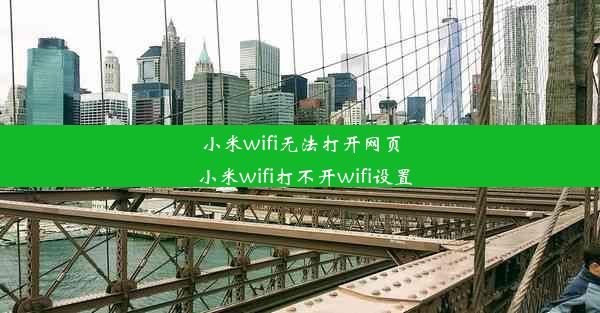 小米wifi无法打开网页_小米wifi打不开wifi设置