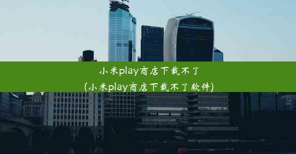 小米play商店下载不了(小米play商店下载不了软件)