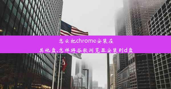 怎么把chrome安装在其他盘,怎样将谷歌浏览器安装到d盘