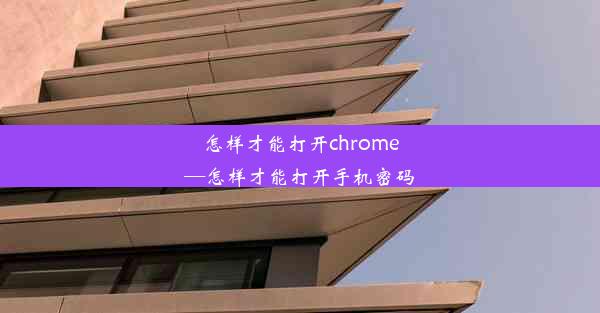 怎样才能打开chrome—怎样才能打开手机密码