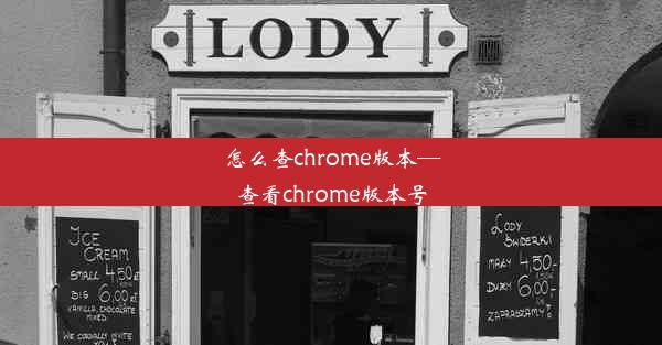 怎么查chrome版本—查看chrome版本号