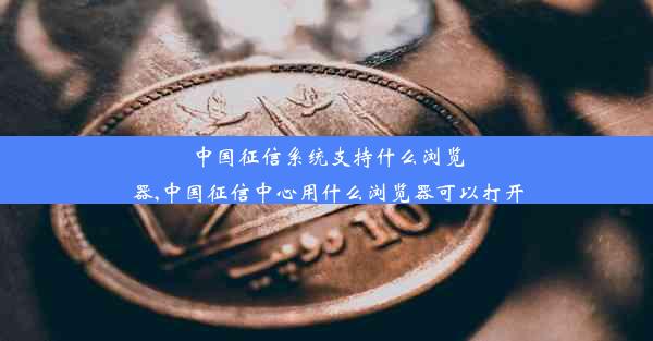 中国征信系统支持什么浏览器,中国征信中心用什么浏览器可以打开