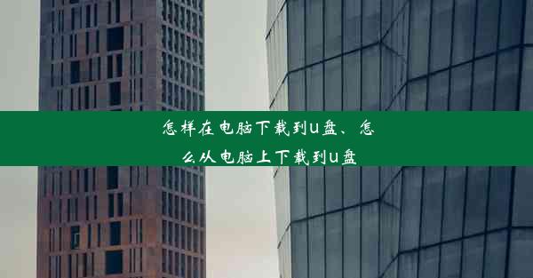 怎样在电脑下载到u盘、怎么从电脑上下载到u盘